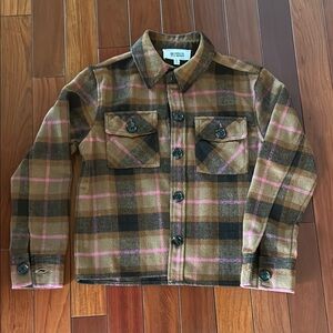 Plaid Jacket - S, Brown and Pink